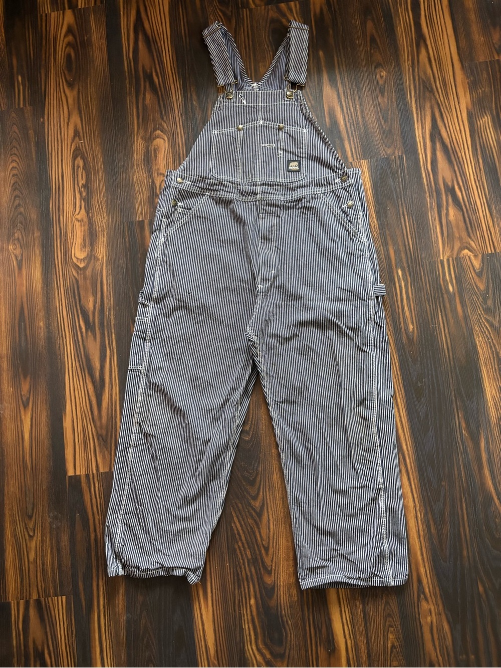 Berne Men's Stripe Overalls - Blue & White
